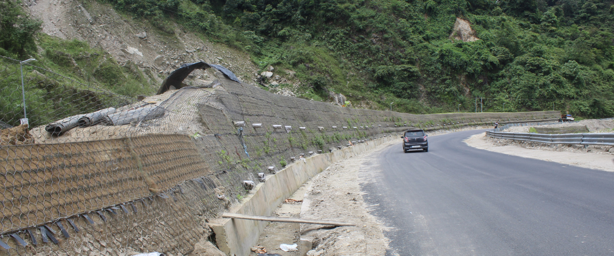 Design and Construction of Reinforced Mechanically Stabilized Earth (RME) Wall — Debris Catcher Structure, Public Works Department, Arunachal Pradesh (PWD, NH)